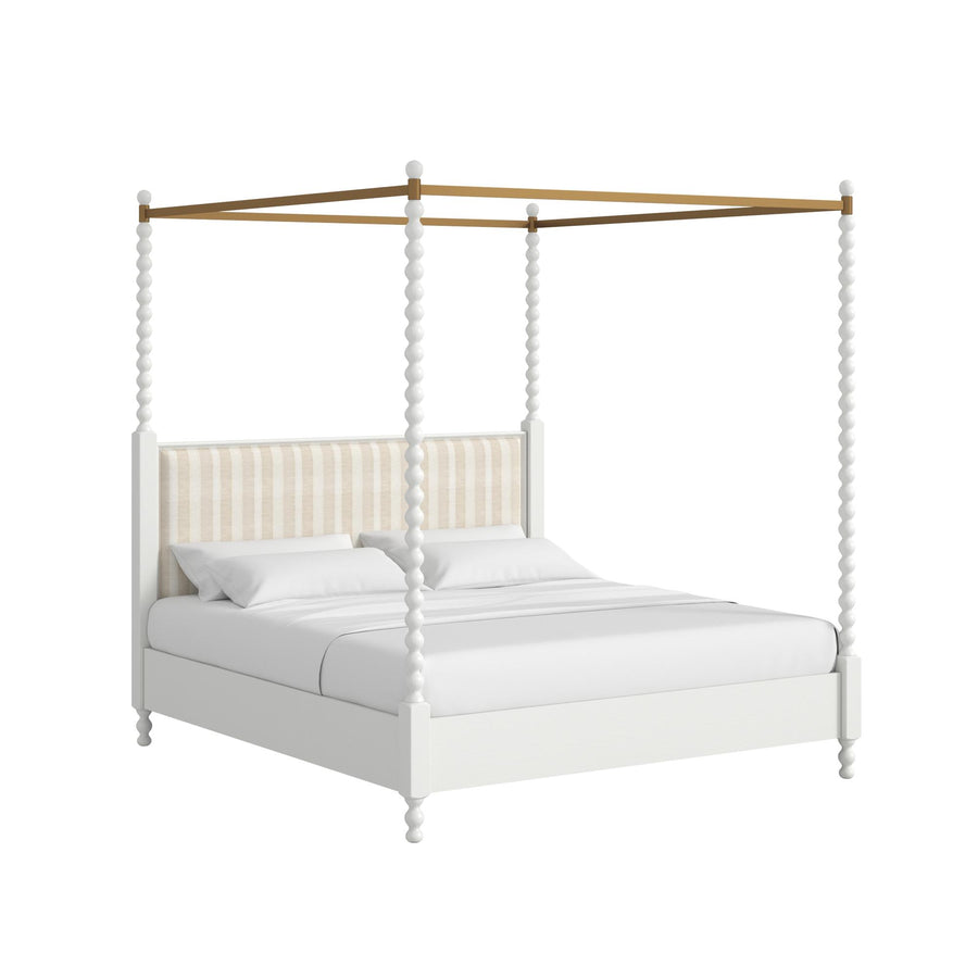 Haven Queen Upholstered Canopy Poster Bed