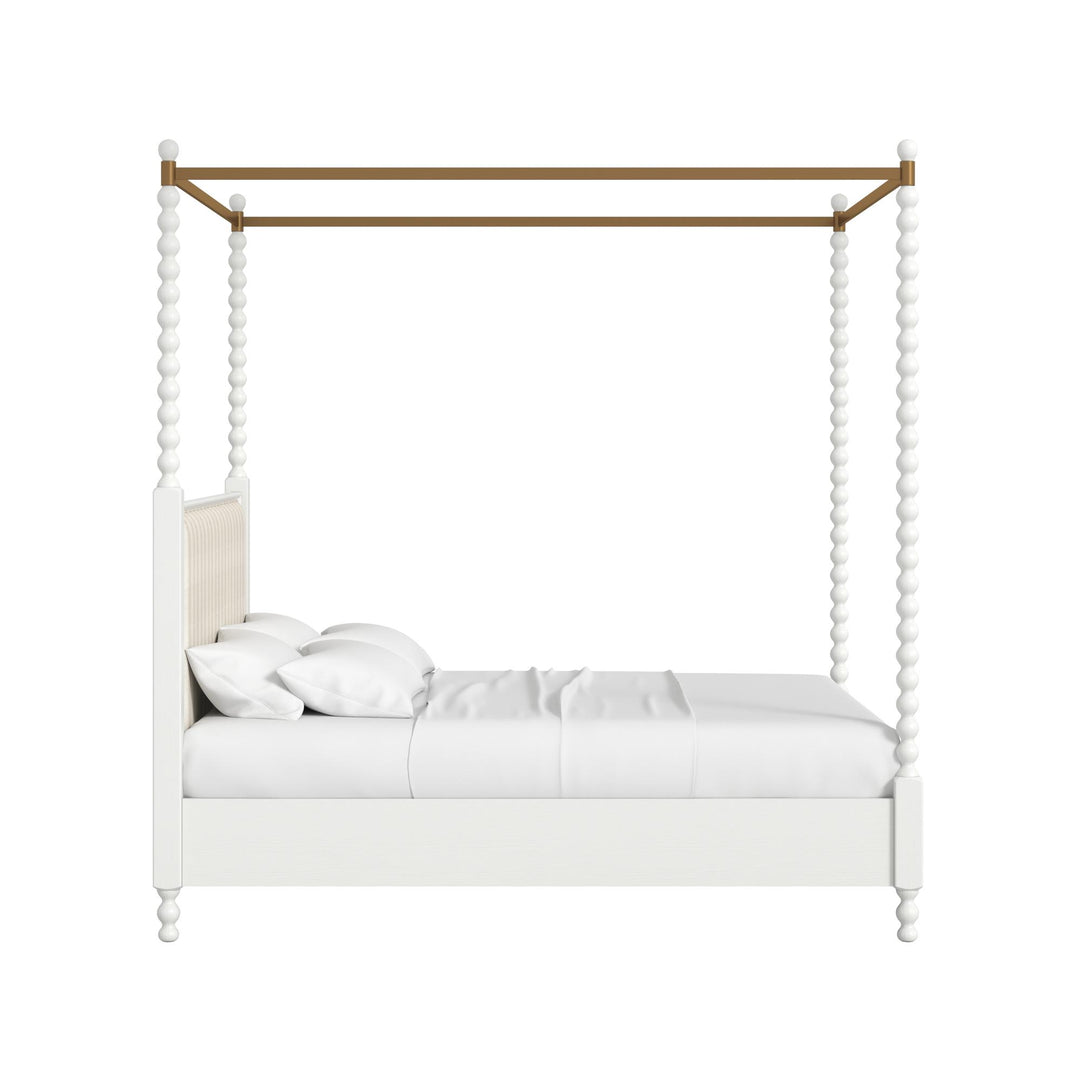 Haven Queen Upholstered Canopy Poster Bed