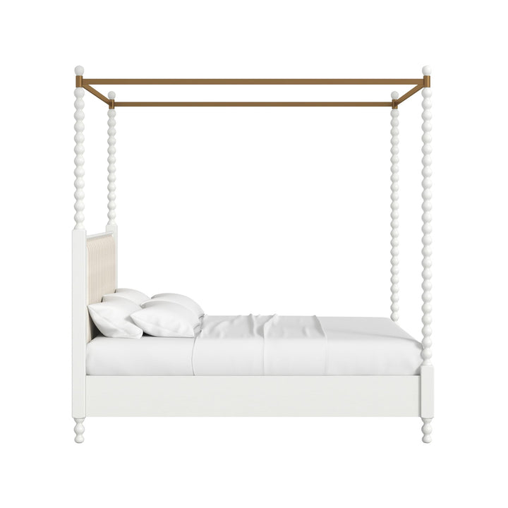 Haven Queen Upholstered Canopy Poster Bed