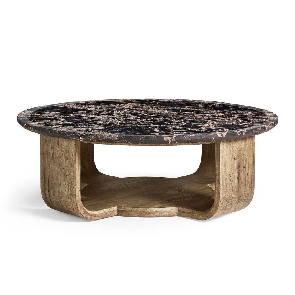 Coffee Tables Stone Ridge Round Marble Cocktail Table Light