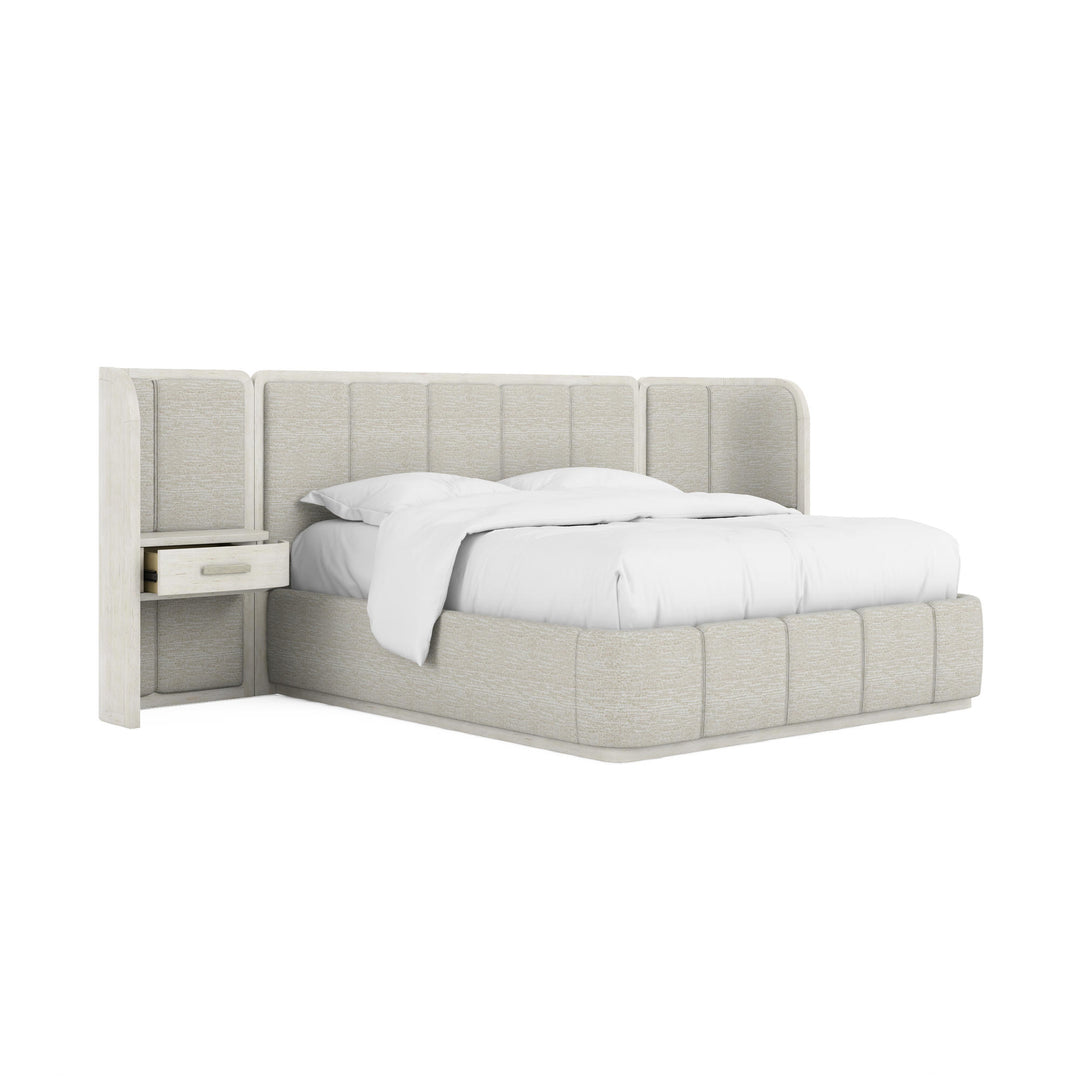 Ashlar Upholstery Panel Bed With Nighstand
