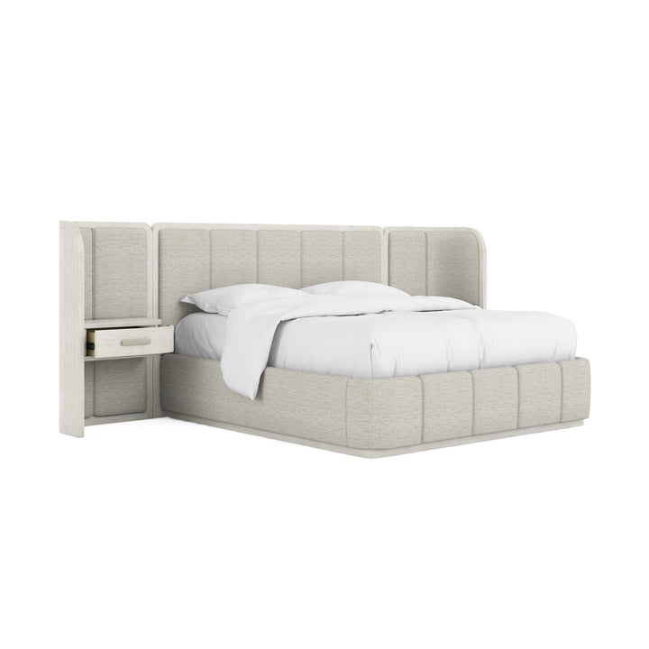 Ashlar Upholstery Panel Bed With Nighstand