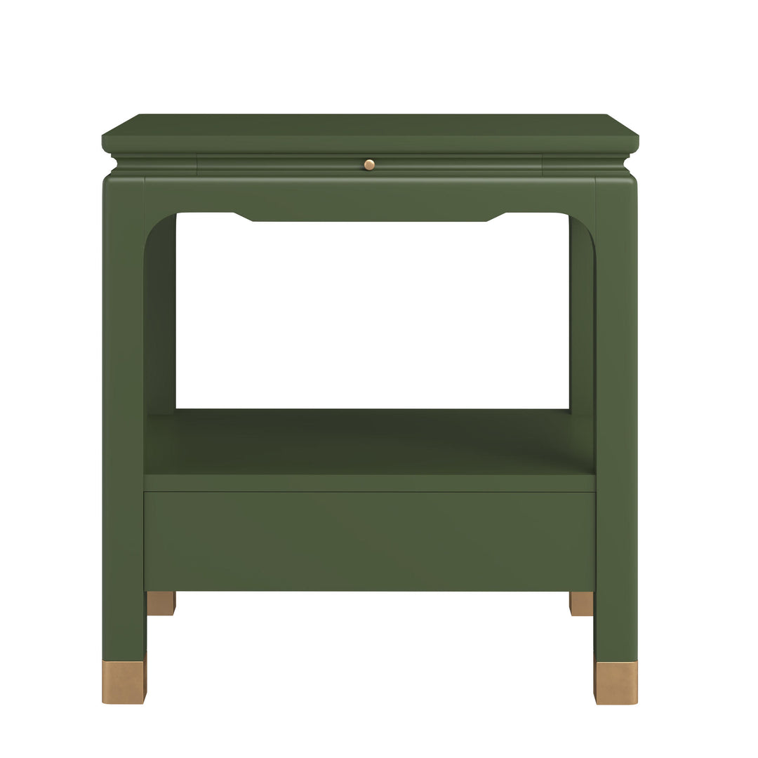 Eave II Bedside Table-Darkened Sage