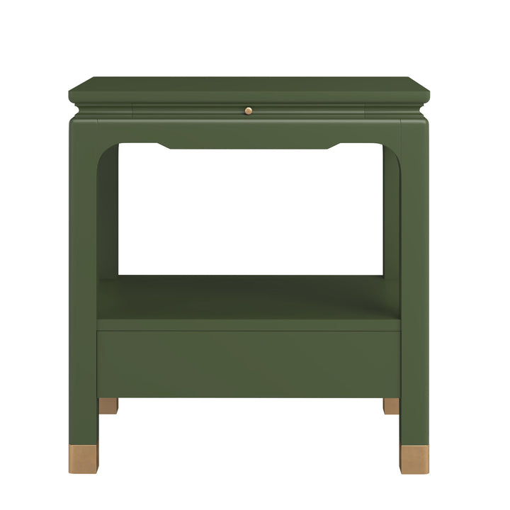 Eave II Bedside Table-Darkened Sage