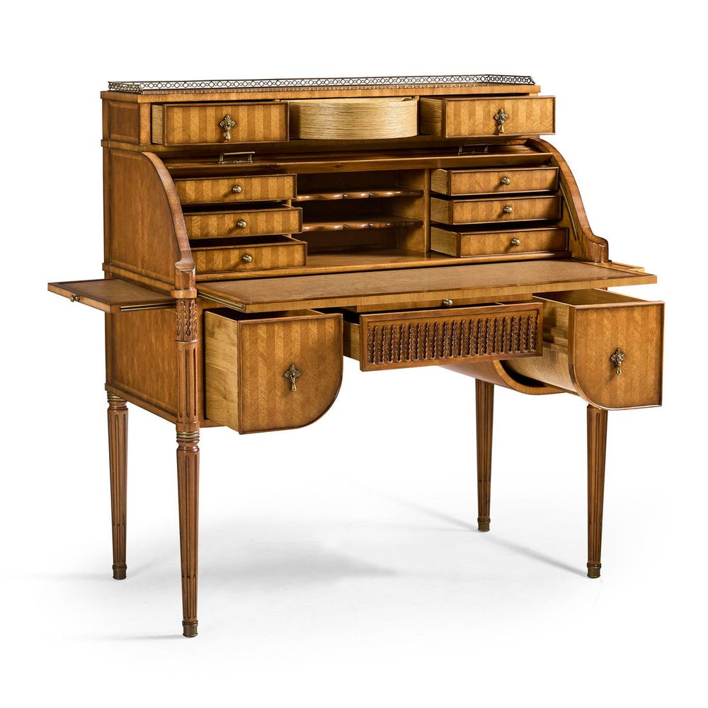 Desks Satinwood Roll Top Desk