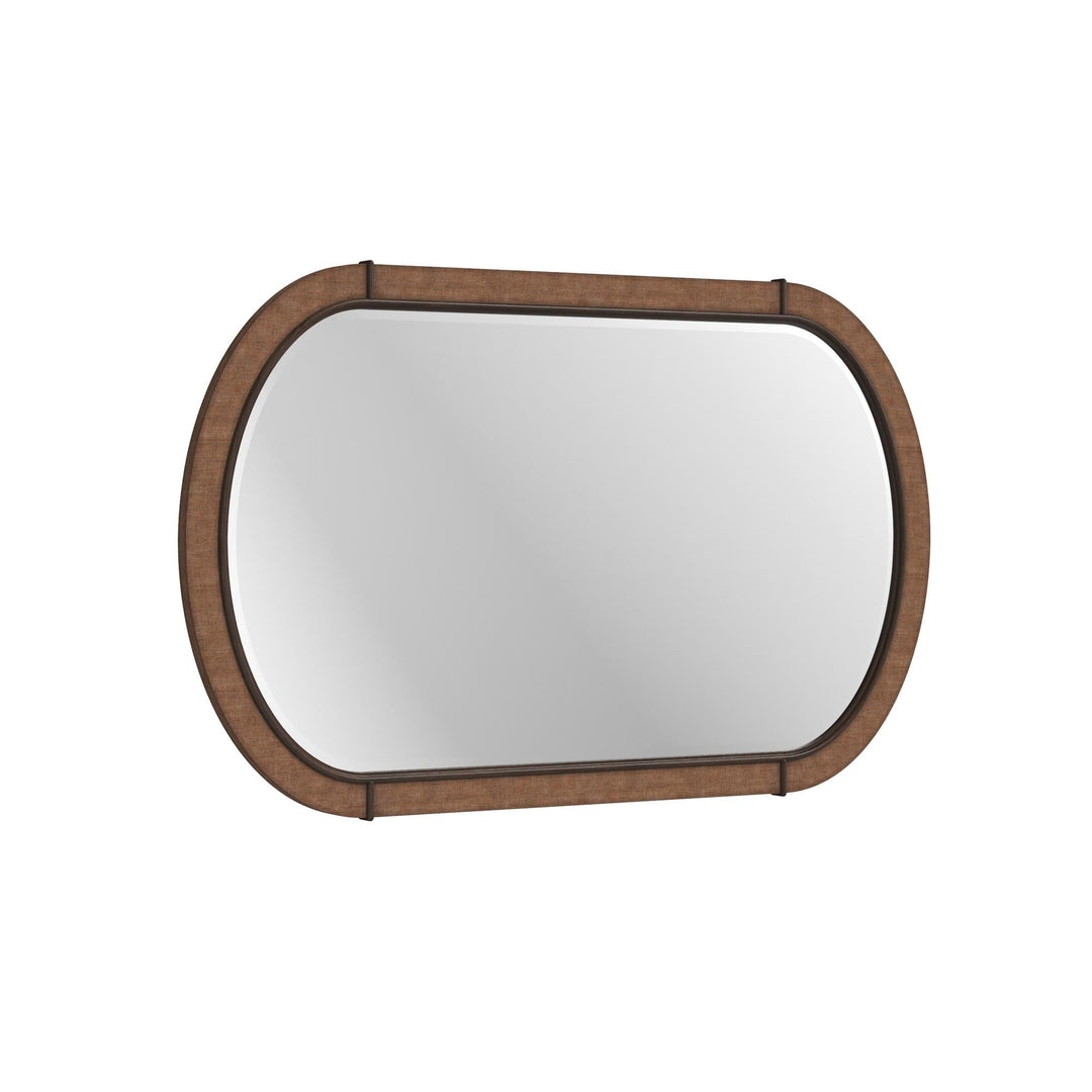 Verge Oval Mirror Woven - Handcrafted Walnut
