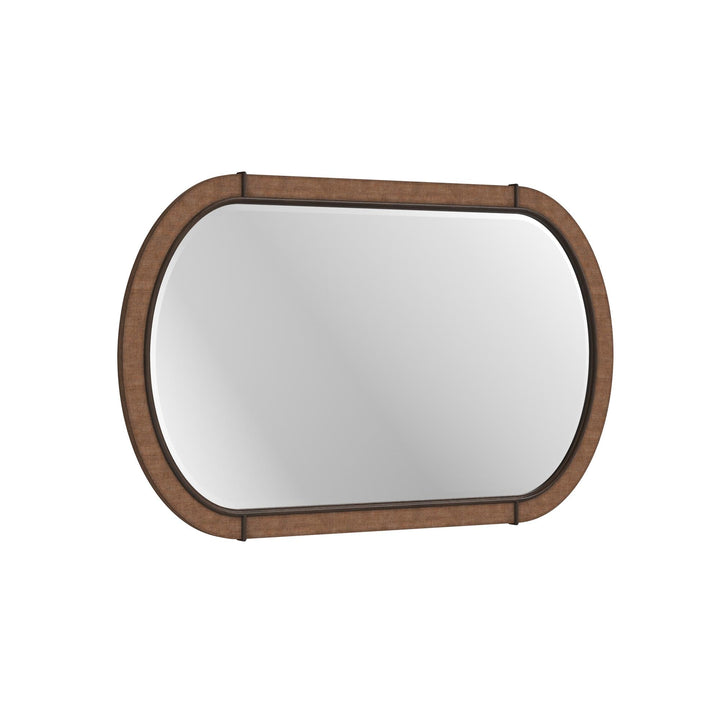 Verge Oval Mirror Woven - Handcrafted Walnut