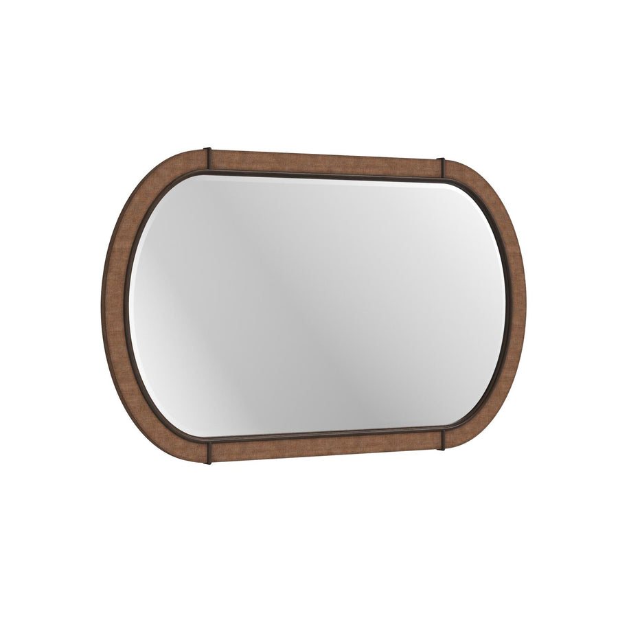 Verge Oval Mirror Woven - Handcrafted Walnut
