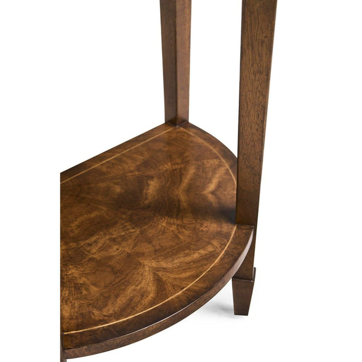 Crotch Walnut Demilune Narrow Tables