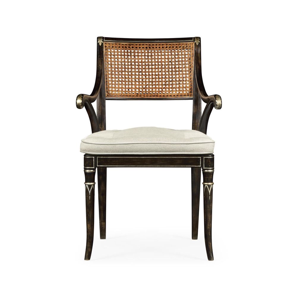 Dining Chairs Linden Charcoal Wash Dining Arm Chair