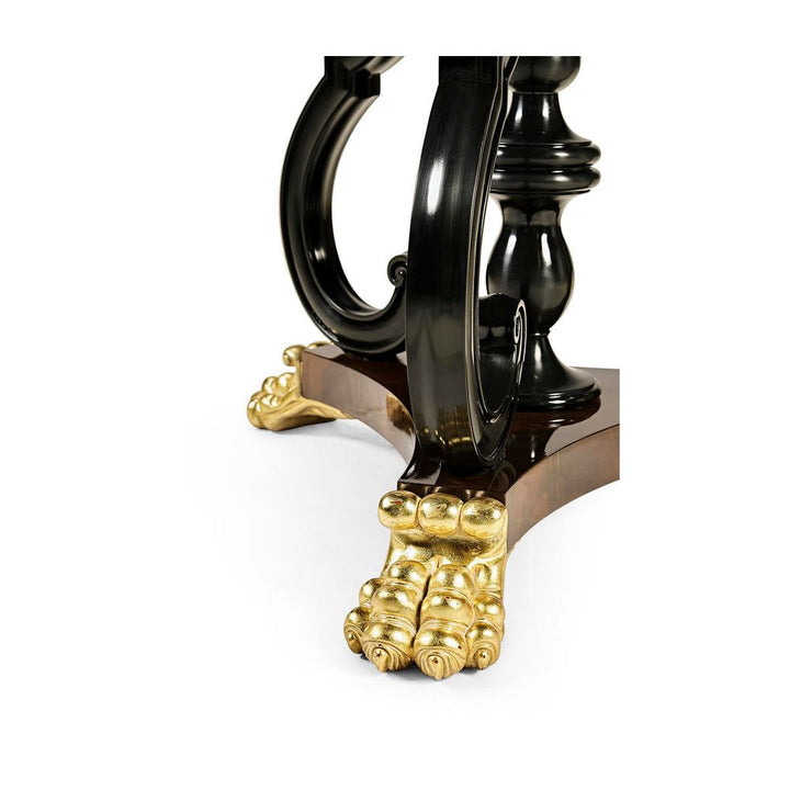 Side Tables Mahogany Centre Table with Gilded Lions Paw Feet