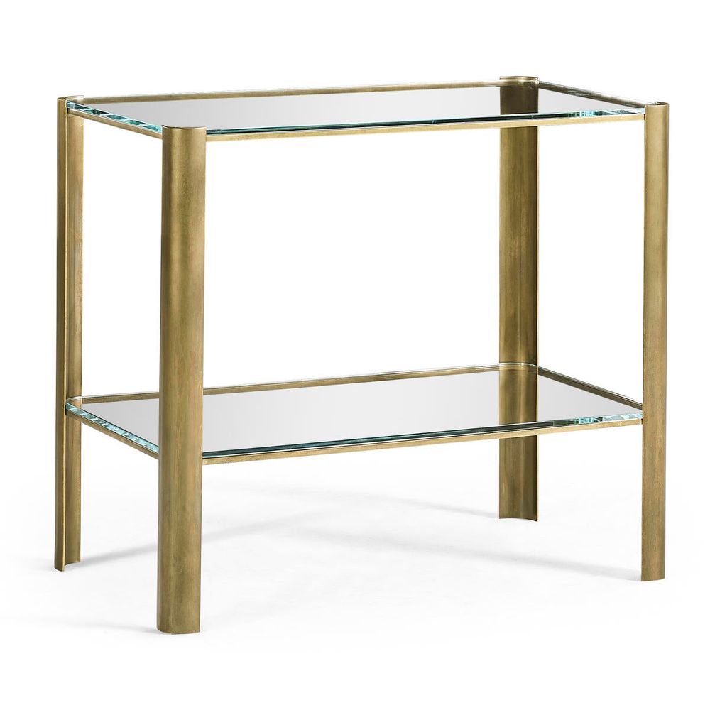 Side Tables Brass & Glass End Table