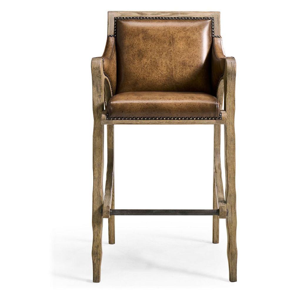 Echo Canyon Leather & Hide Stool