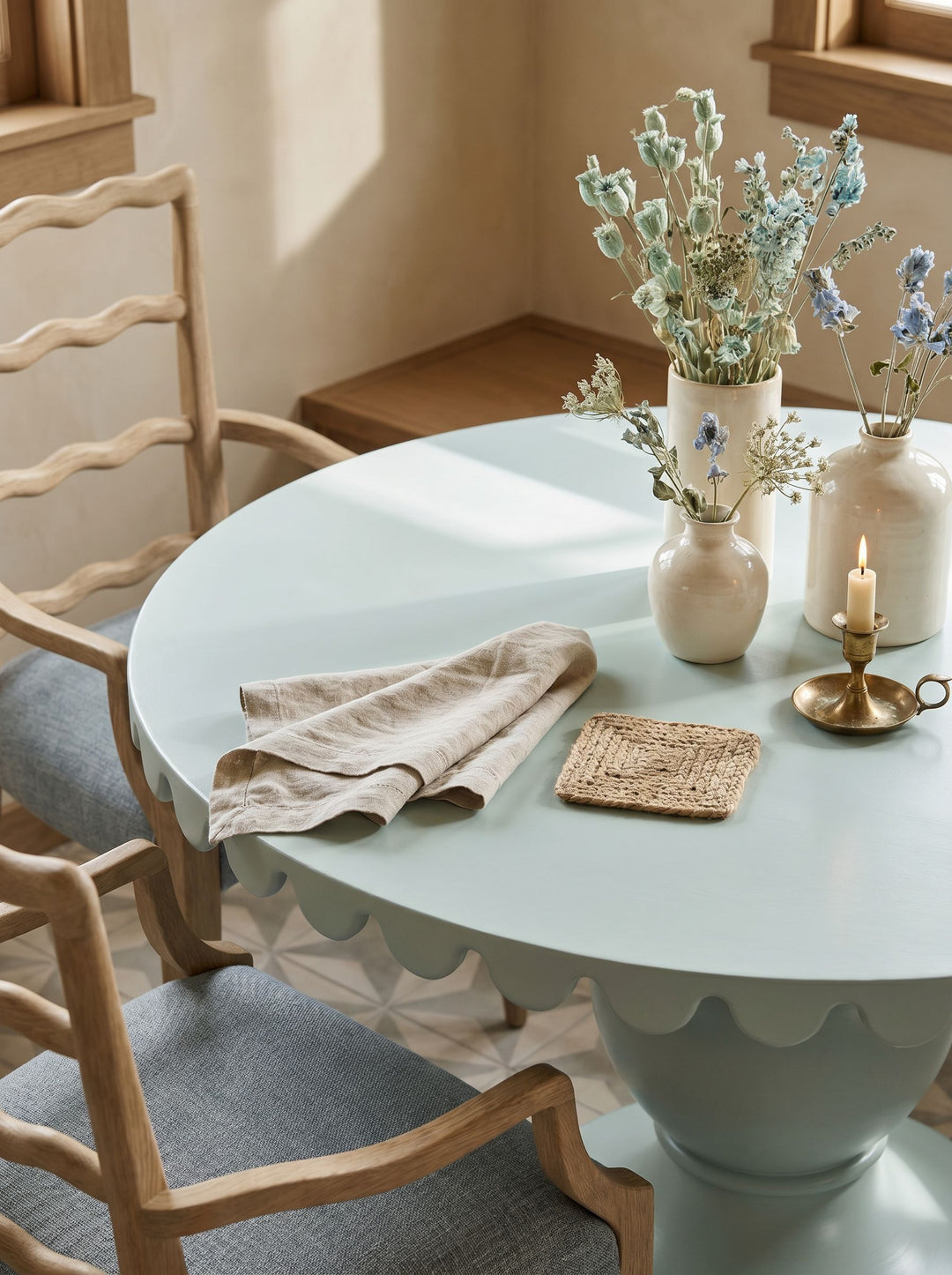 Haven Round Dining Table - Celadon