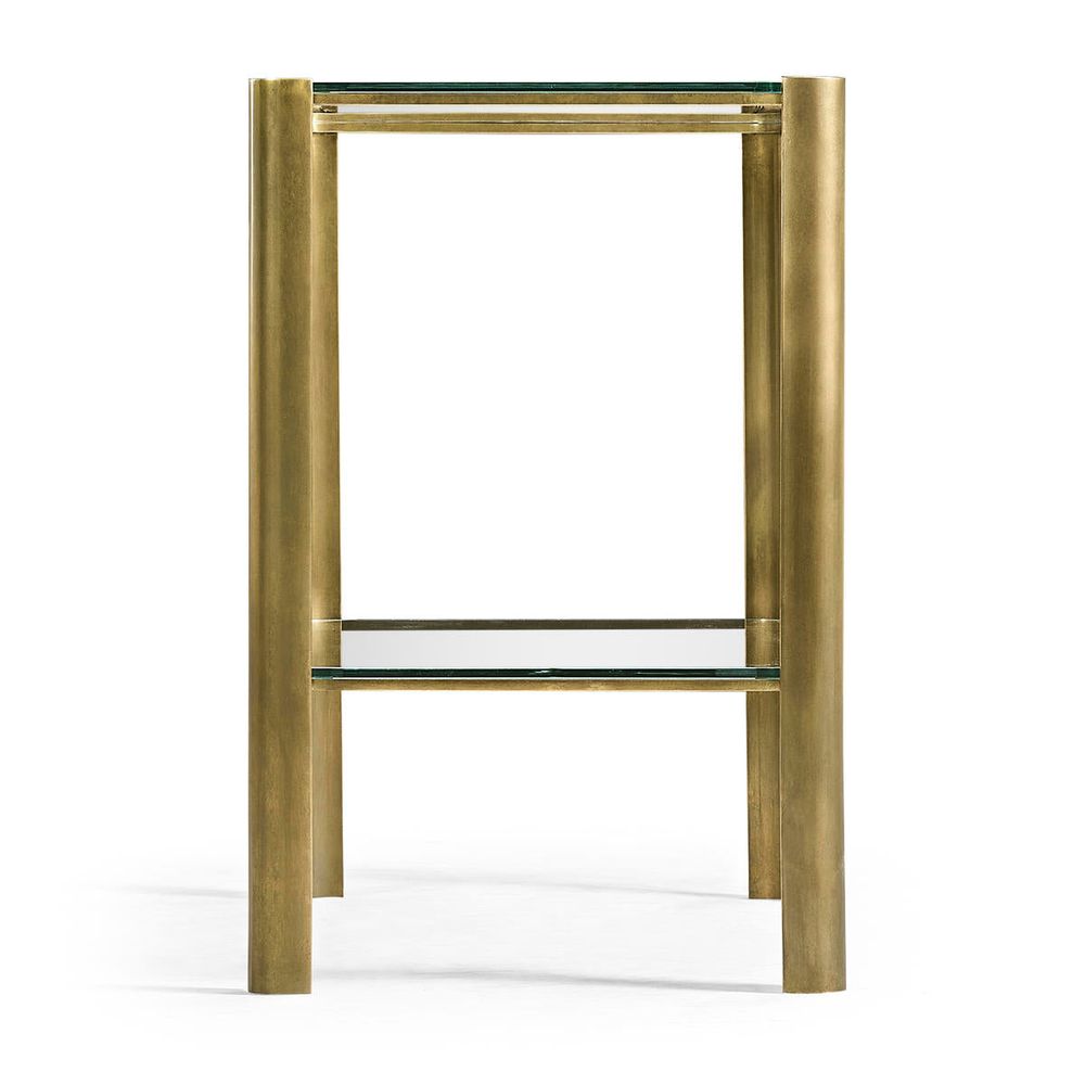 Side Tables Brass & Glass End Table