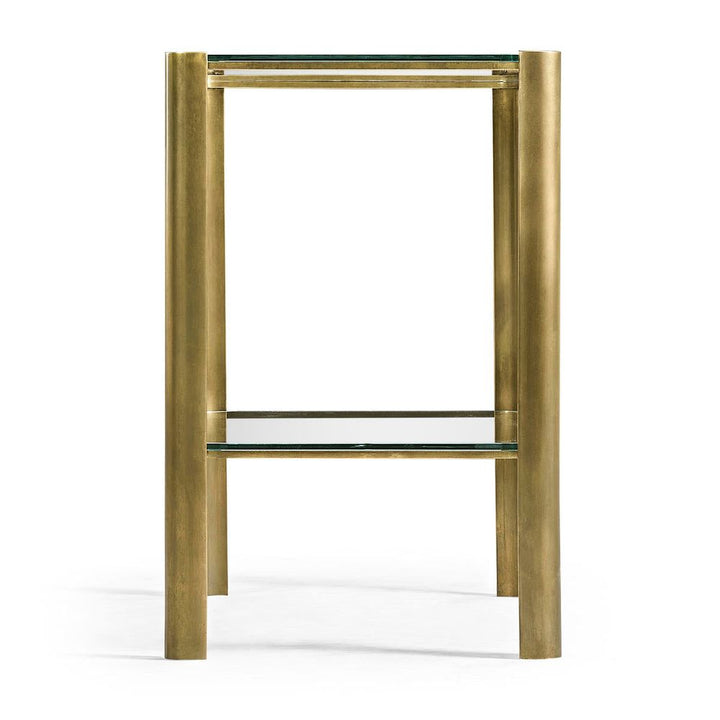 Side Tables Brass & Glass End Table