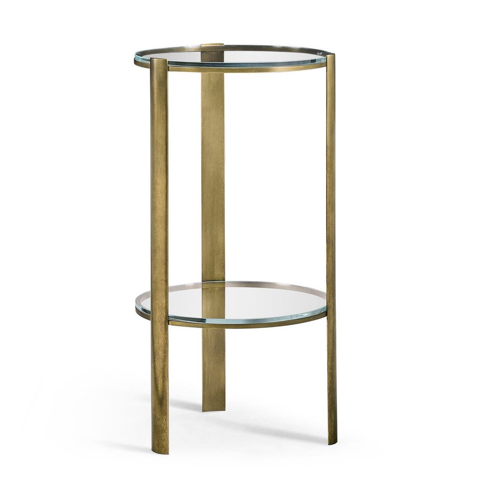 Side Tables Cosmo Antique Brass Drinks Table