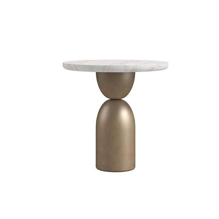 Verge Spot Table - White, Bronze Metallic