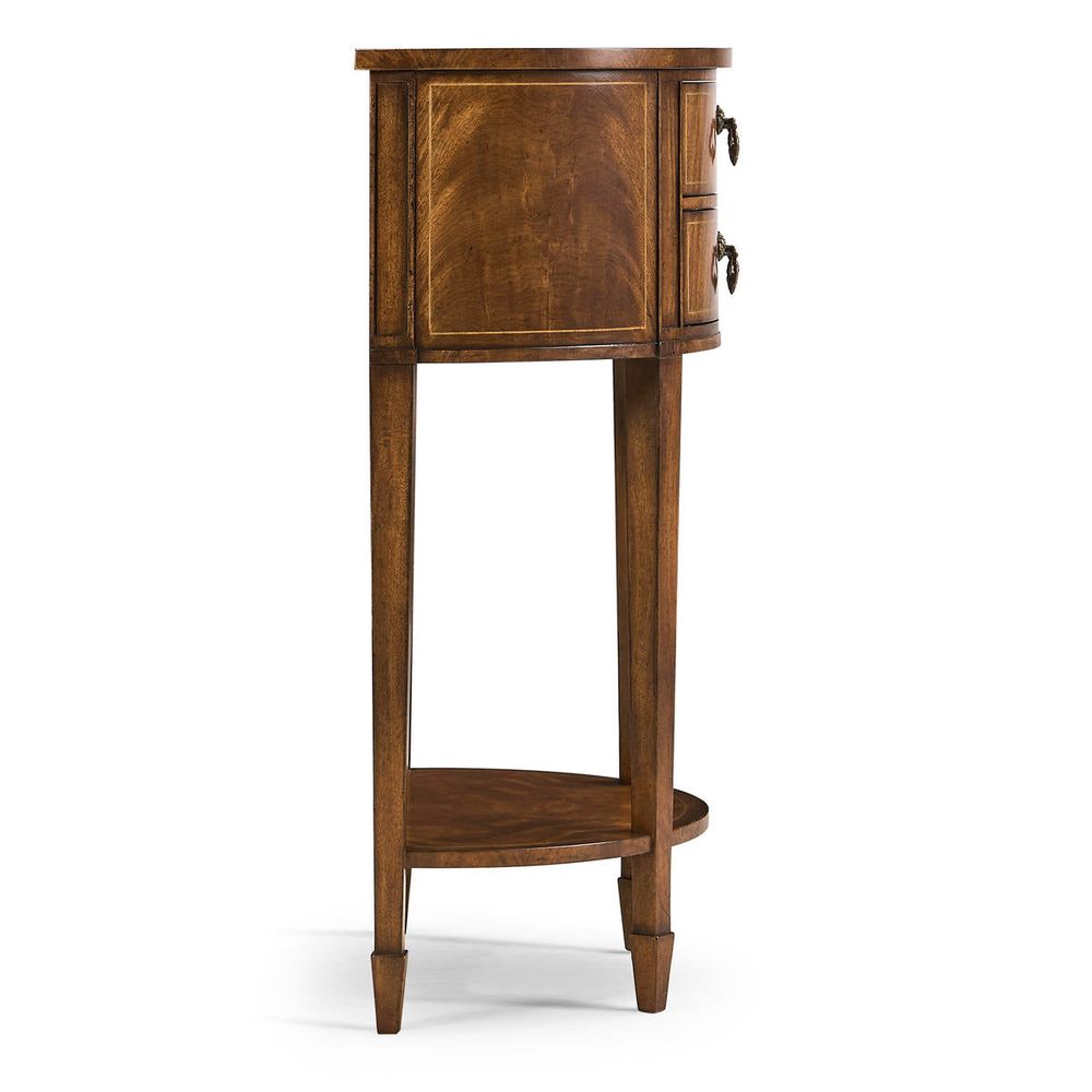 Side Tables Crotch Walnut Demilune Narrow Tables