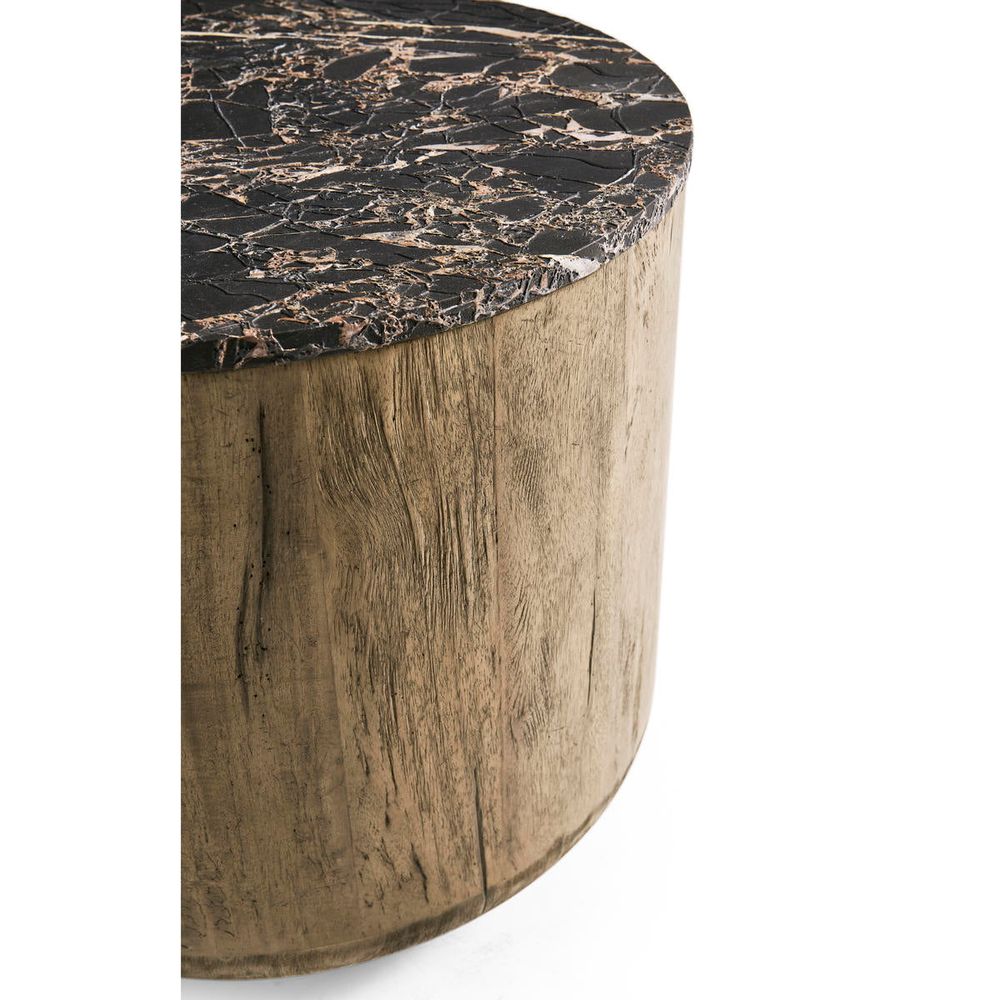 Stone Ridge Marble Round Side Table Light