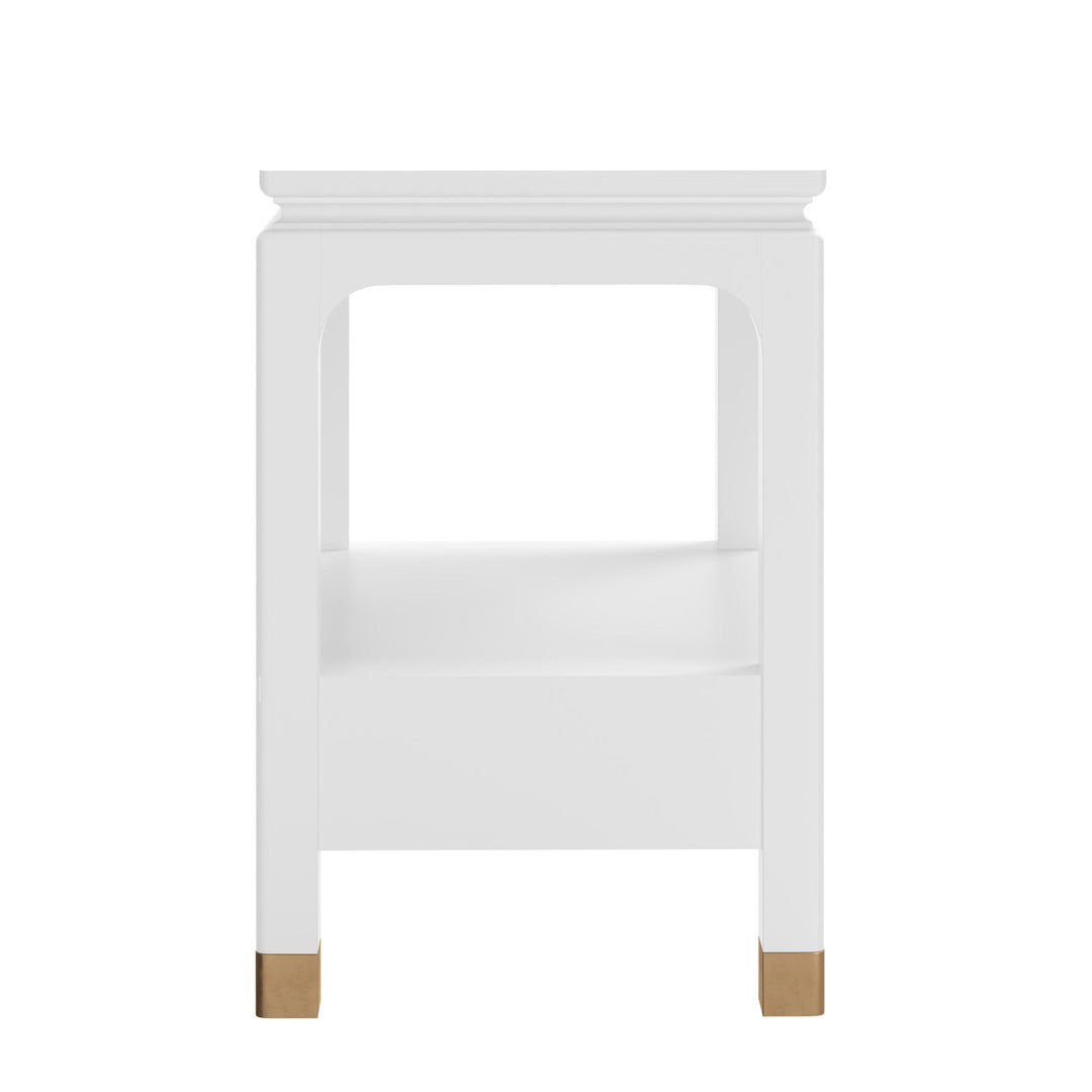 Eave II Bedside Table-Uplifting White