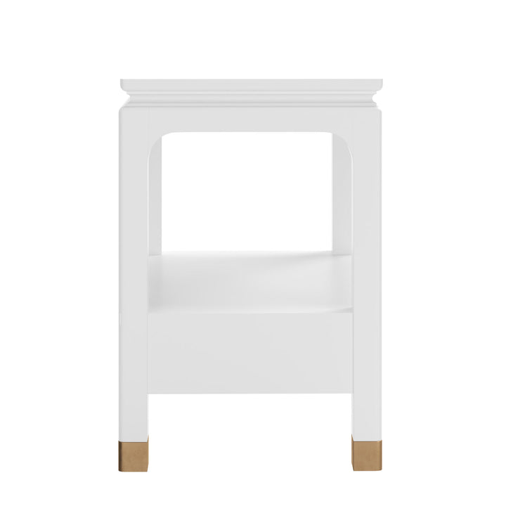 Eave II Bedside Table-Uplifting White