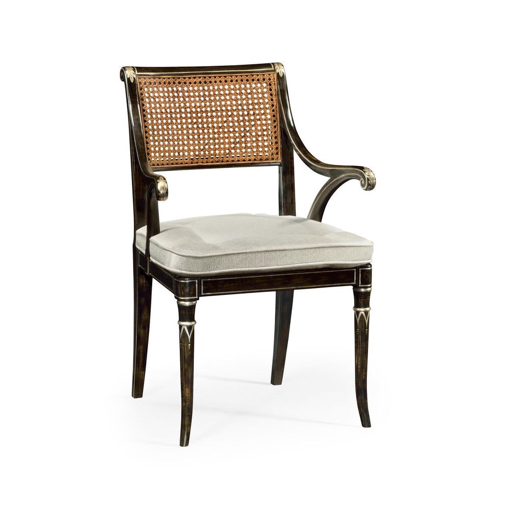 Dining Chairs Linden Charcoal Wash Dining Arm Chair