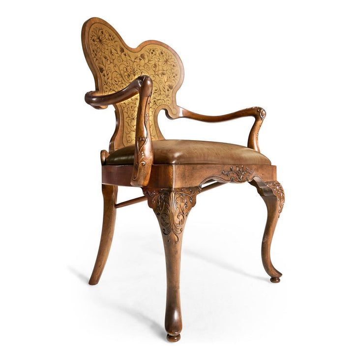 Dining Chairs Seaweed Marquetry Arm Chair