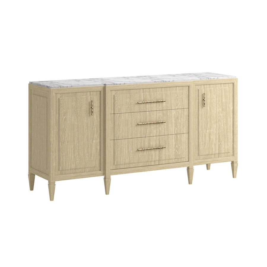 Eave II Credenza with Stone Top - Sundrenched Oak