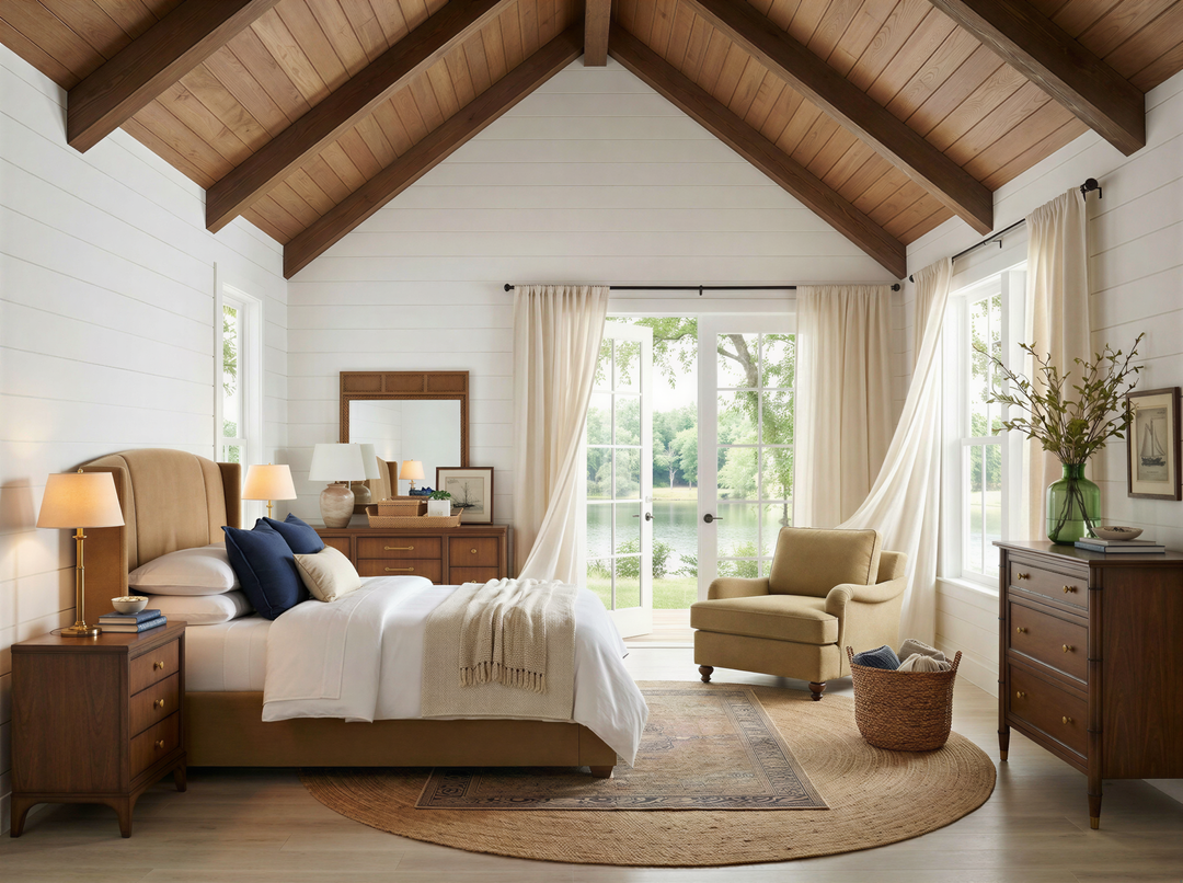 Harbor King Upholstered Bed - Camel - Lakeside Sepia