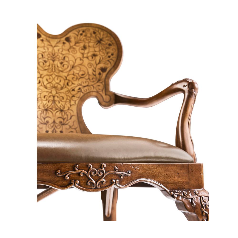 Seaweed Marquetry Arm Chair