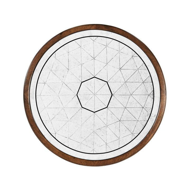 Side Tables Églomisé & Walnut Round Wine Table