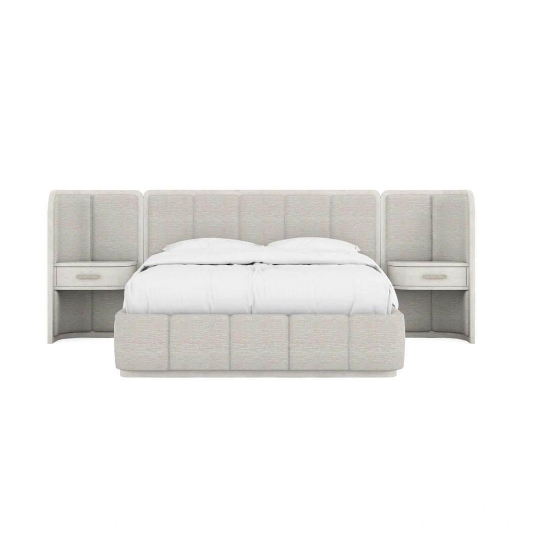 Ashlar Upholstery Panel Bed With Nighstand