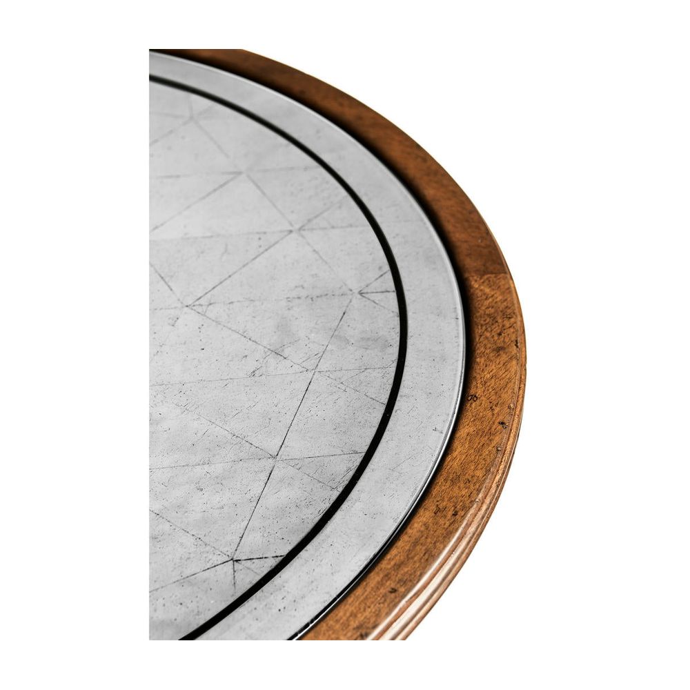 Side Tables Églomisé & Walnut Round Wine Table