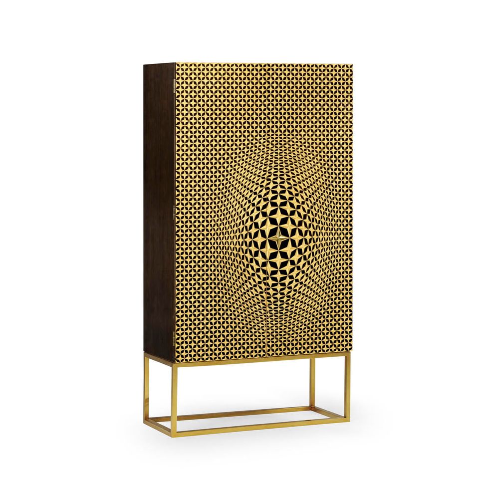 Cabinets & Curios Four-Point Star 3D Geometric Cabinet