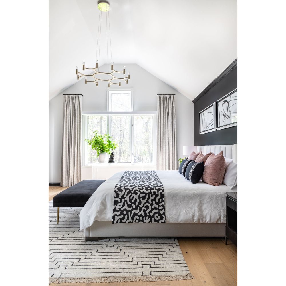 Nexus Chandelier - Warm Silver Leaf 12 Lights