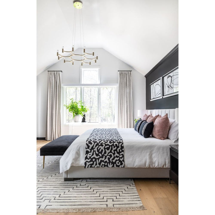 Nexus Chandelier - Warm Silver Leaf 12 Lights