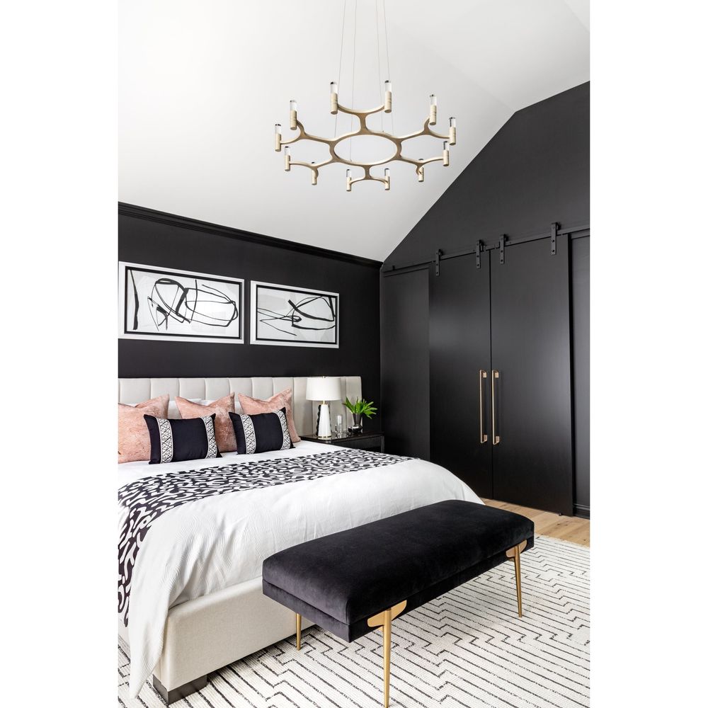Chandeliers Nexus Chandelier - Warm Silver Leaf 12 Lights