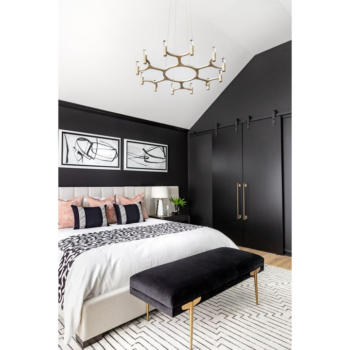 Chandeliers Nexus Chandelier - Warm Silver Leaf 12 Lights