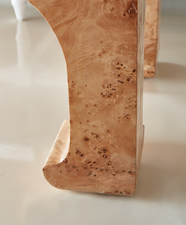 Nicola Pagoda Rectangle Coffee Table In Burl Wood - 48"