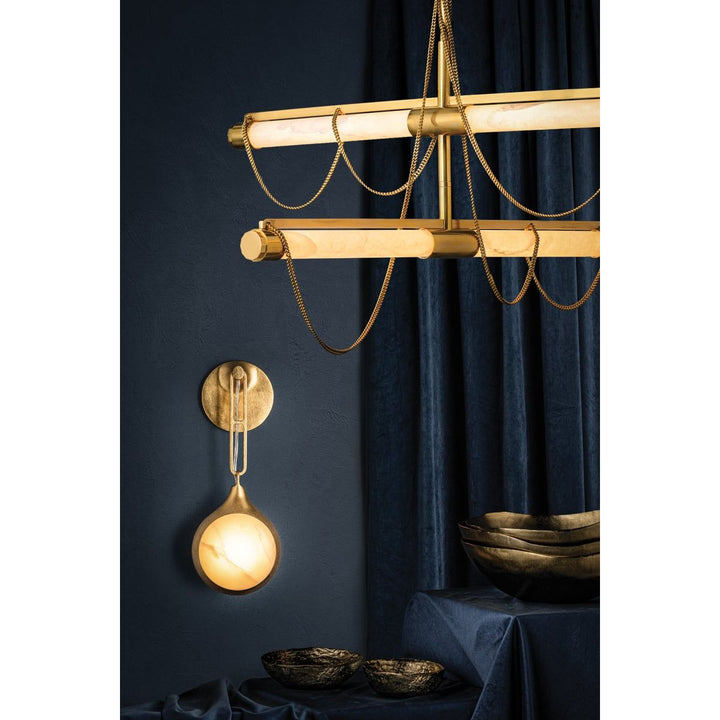 Lariat Chandelier - Vintage Brass 4 Lights