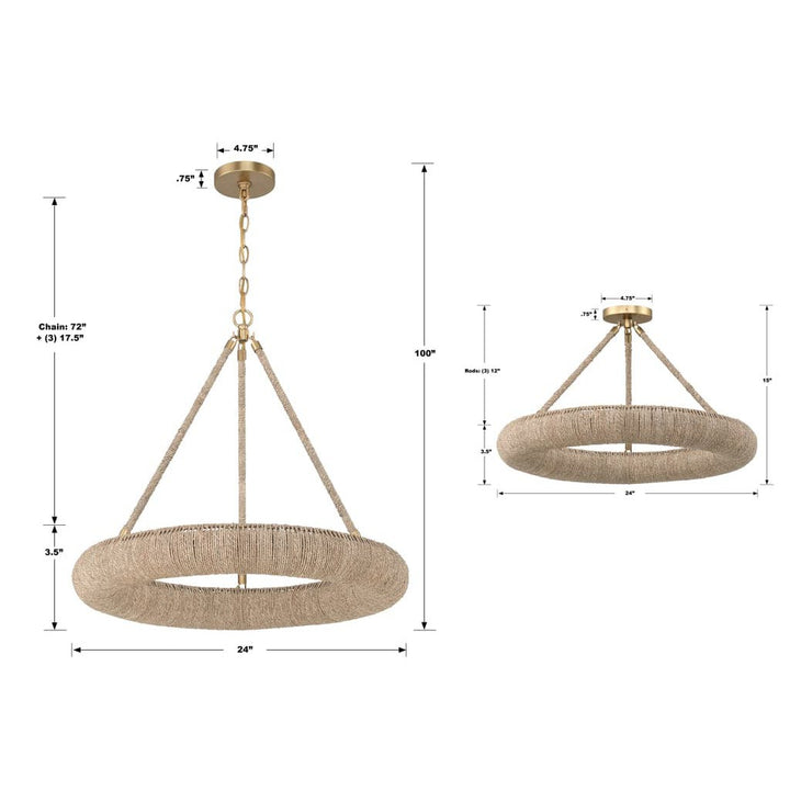 Oakley 6 Light Soft Gold Semi Flush Mount-Crystorama Lighting Company-CRYSTO-OAK-7536-SG_CEILING-Flush Mounts-4-France and Son