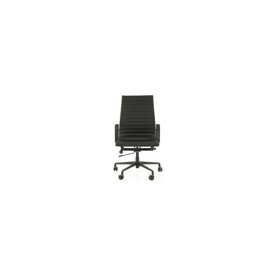 Task Chairs Falcon Tall Office Chair Black Leather Powder Coated Black Frame With Castors