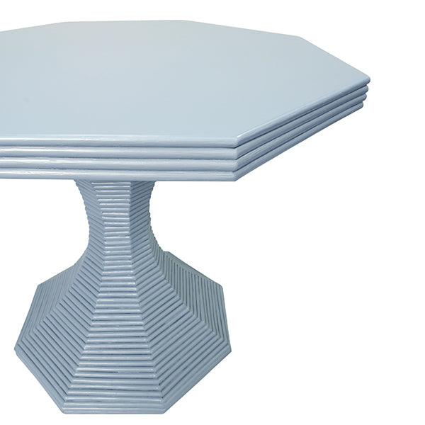 Side Tables Octagonal Reeded Side Table In Painted Light Blue