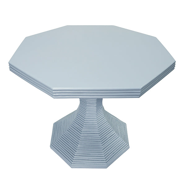 Side Tables Octagonal Reeded Side Table In Painted Light Blue