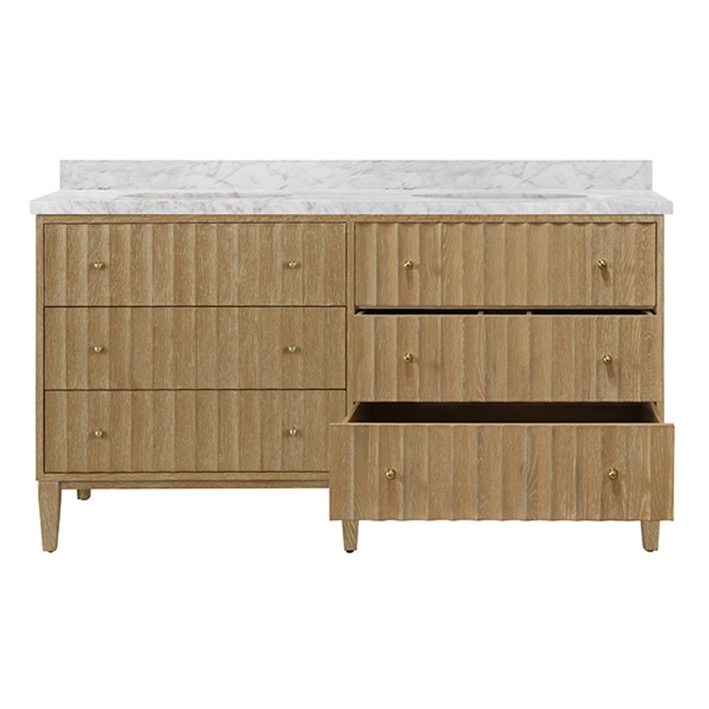 Vanities Odin 60in Cerused Oak Double Bath Vanity