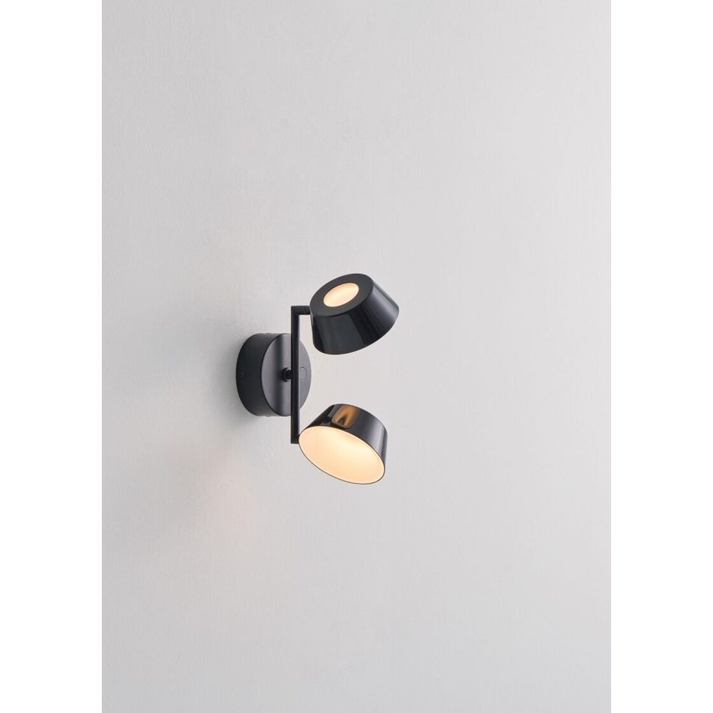 Wall Lighting OLO Wall Double Lamp - Black/Shiny Black - Metal, Aluminum, Pp