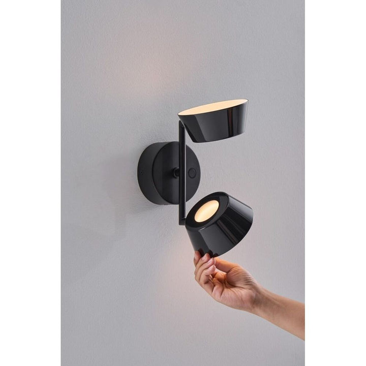 Wall Lighting OLO Wall Double Lamp - Black/Shiny Black - Metal, Aluminum, Pp