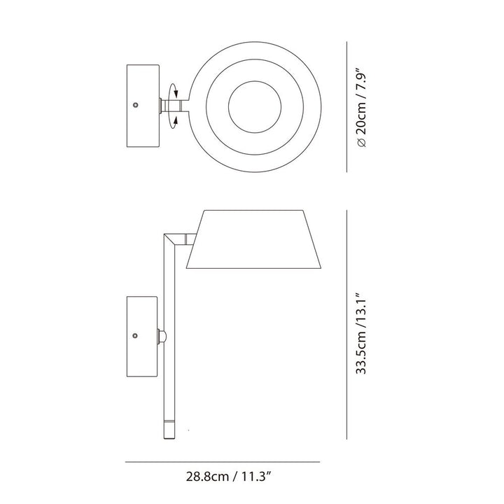 OLO XL Wall Arm Single Lamp - Black / Cocoa - Metal, Aluminum, Pp