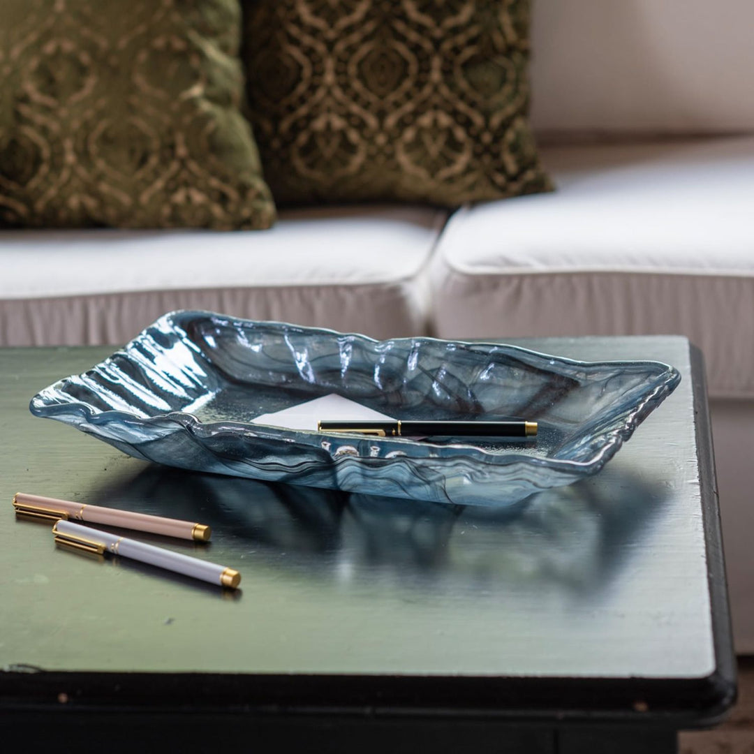 Onda Glass Rectangular Tray